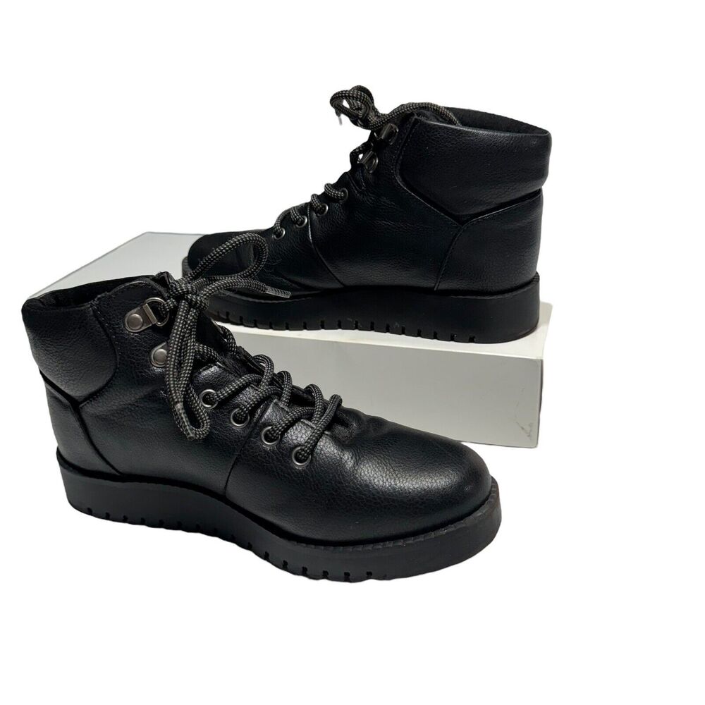 Cliffs by White Mountain Collins Blk Lace Up Ankle Boot Size 6 M - Picture 3 of 10